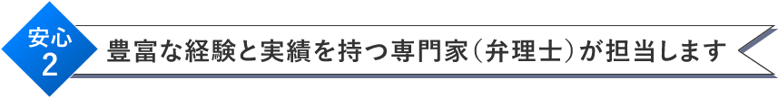 豊富な経験と実績を持つ専門家（弁理士）が担当します